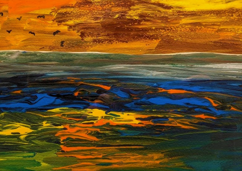 Golden Horizon - Original Acrylic Painting