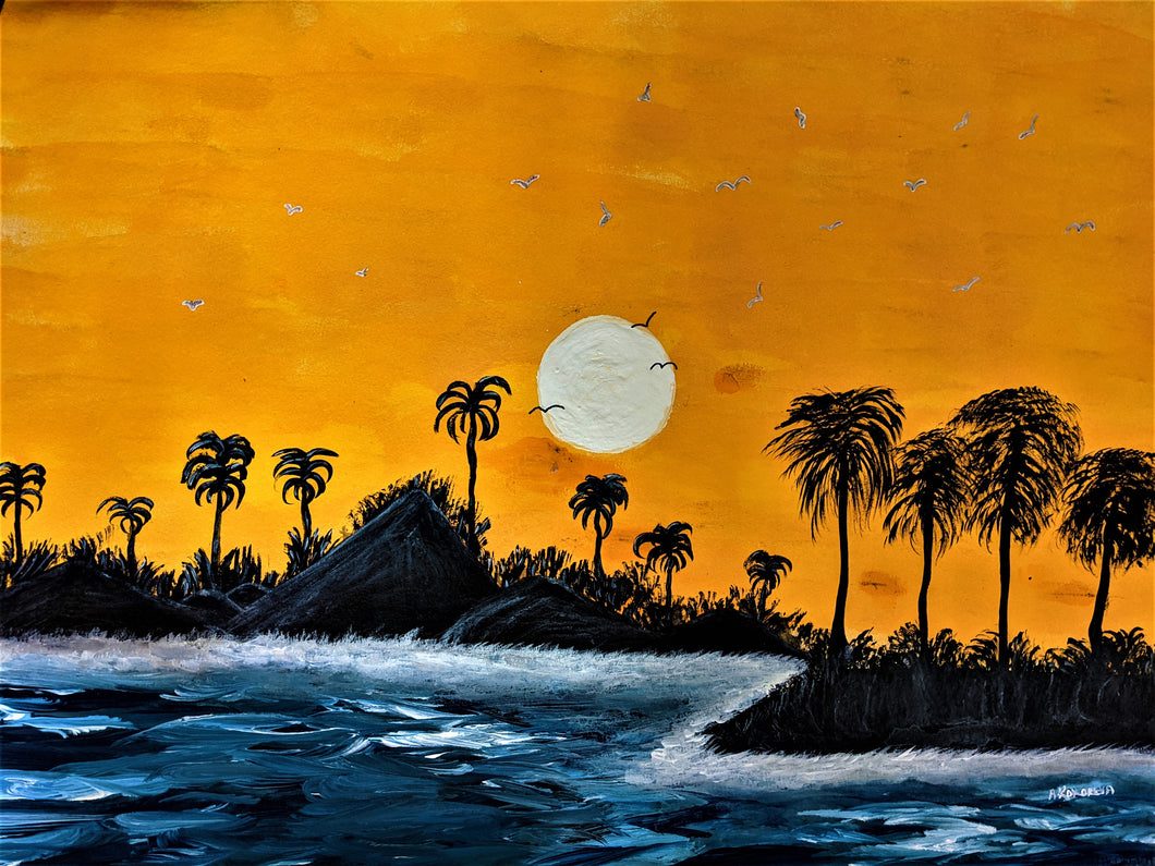 Palm Paradise - Original Beach Artwork