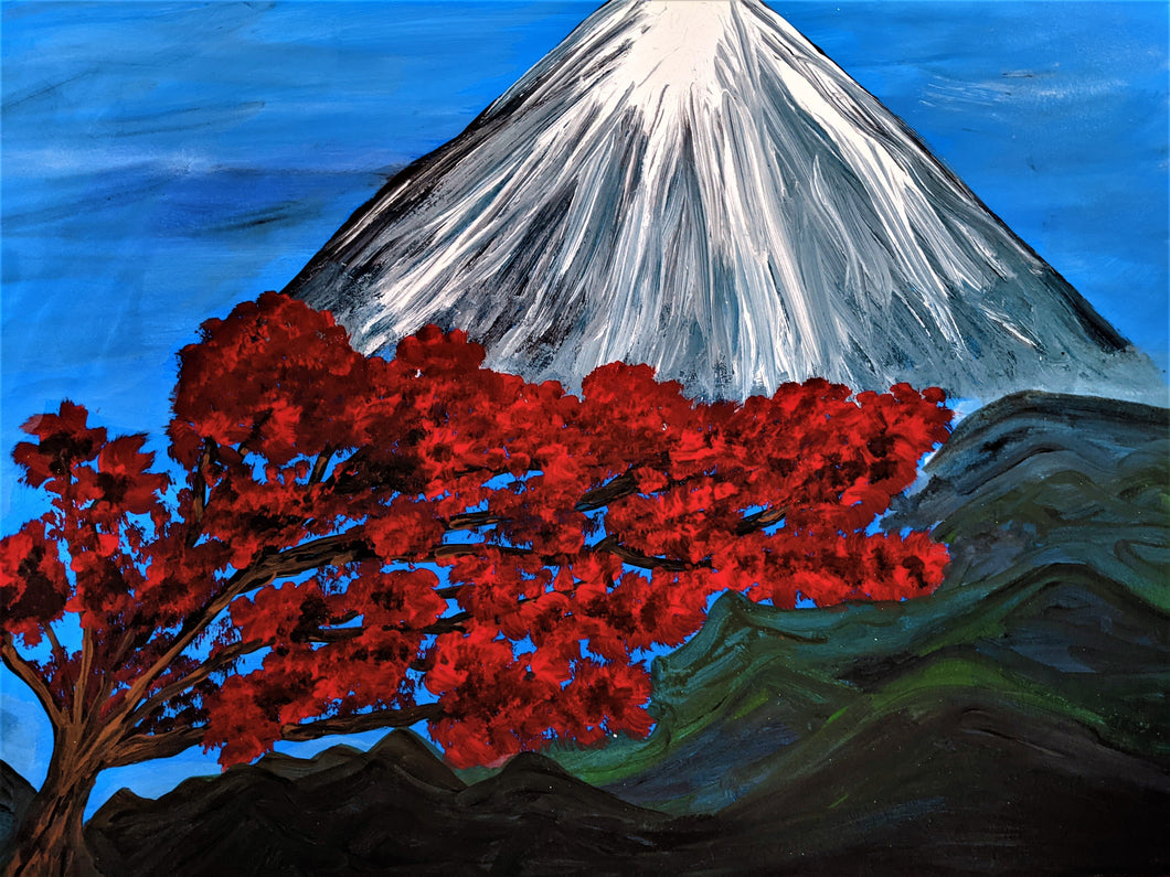 Mountain with Cherry Bloom