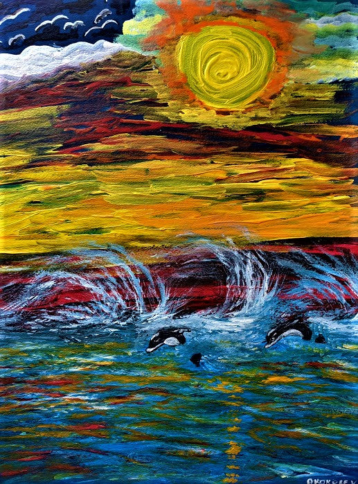 Dolphins Under the Sun - Original Art